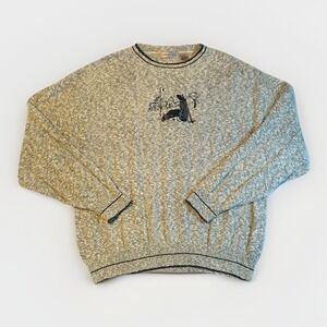 Cypress Links Vintage‎ Mens Golf Sweater Gray Marled Embroidered Made in USA L